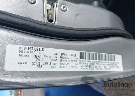 2016 Dodge Journey Sxt z USA, uszkodzony, nr VIN 3C4PDCBG4GT214629